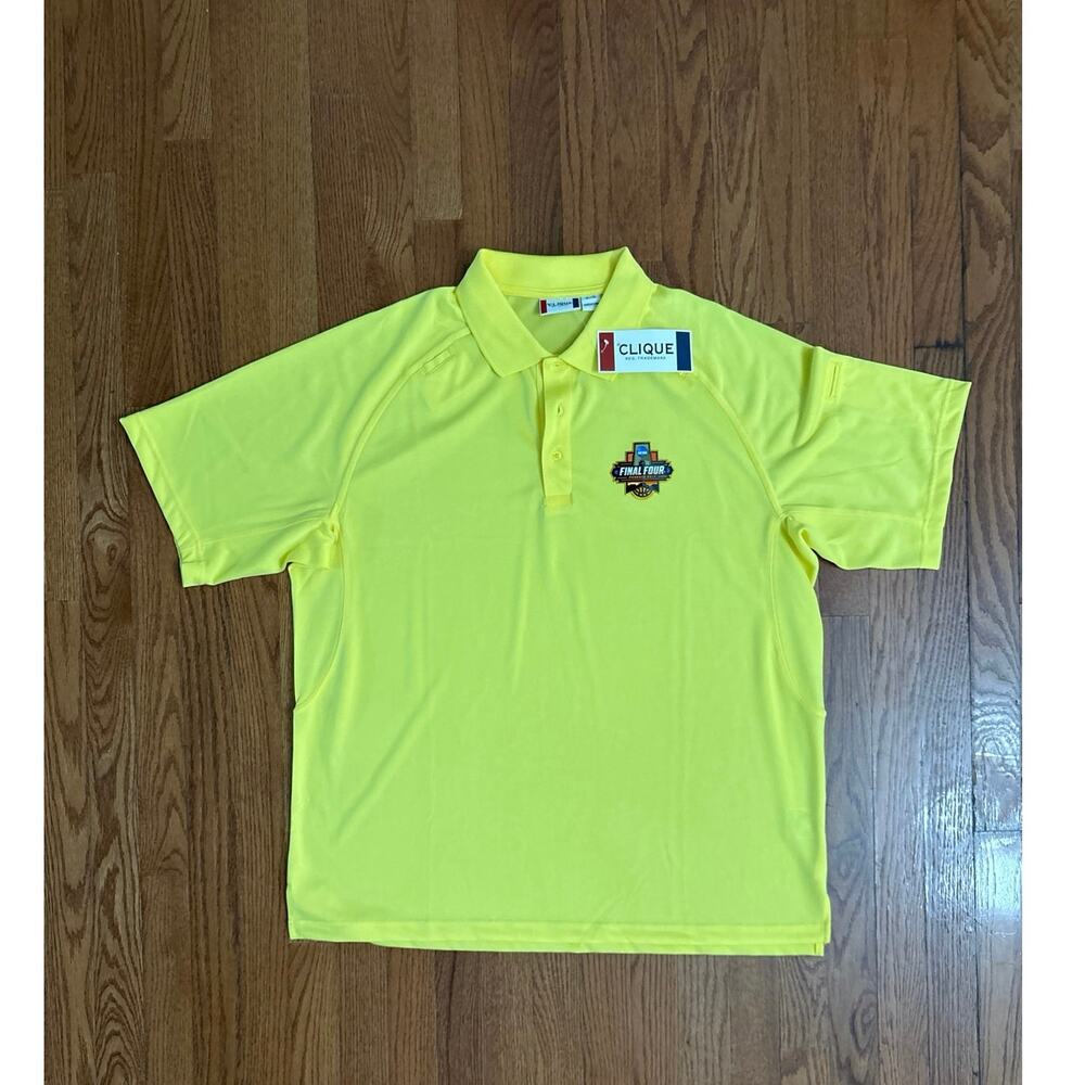 NCAA Final Four Phoenix 2017 Clique‎ Men's Yellow Polo Shirt- Size XL- NWT